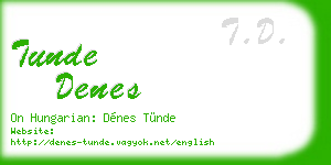 tunde denes business card